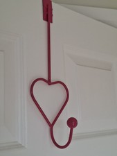 Pink Metal Heart Hanging Hook Over the Door