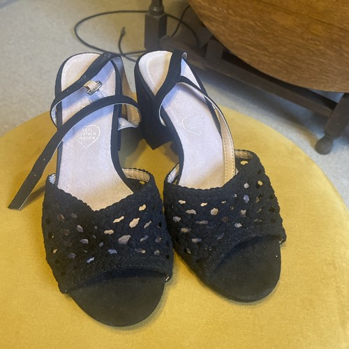 Primark black strap sandals - black,