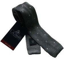 Grey Knitted Neck Tie 100%