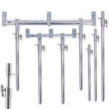 Carp fishing Stainless Steel 3 Rod Goal Post Buzz Bars Bank Sticks Setup NGT