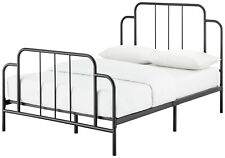 Jacques Double Metal Bed Frame Black | Sturdy Durable Support Base Modern Design