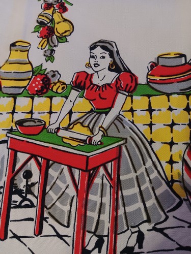 Vintage kitchen towel mexican - towel,