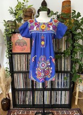Vintage Blue Embroidered