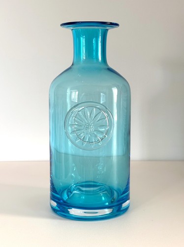 Dartington blue glass bottle - dartington,