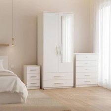 2 Door Wardrobe Set Chest &