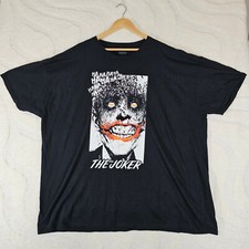 The Joker T-Shirt Men's 4XL Black Graphic Print Batman DC Comics Short Sleeve