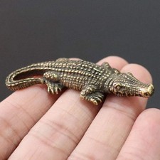 Mini Brass Copper Metal Crocodile Alligator Figurine – Desk Buddy Ornament Colle