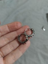 skull spike earrings stud metal punk alchemy gothic vampire viking hoops vintage