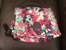Kipling Travel Toiletry Bag Pink Purple Aqua Print With Monkey