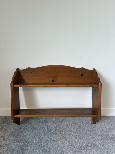 Vintage solid pine wall shelf - wall,