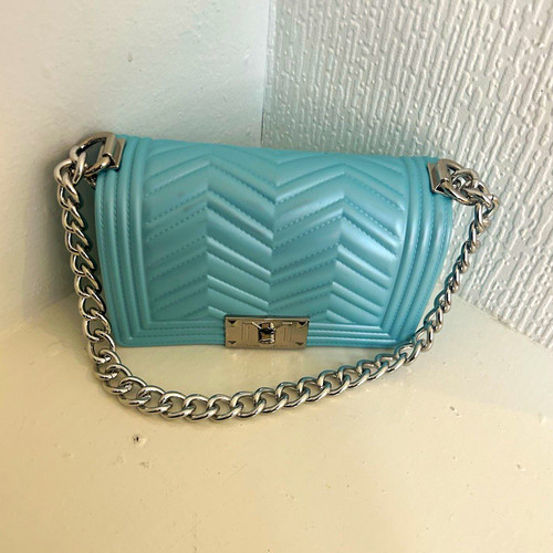 Sky blue quilted shoulder - sky-blue,