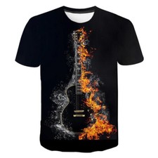 Flame Guitar Women Men T-Shirt