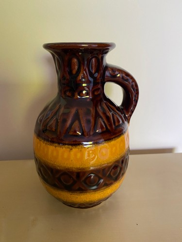 Vintage german pottery vase - vintage, 7"