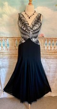Evening Dress 12 14 Black White Sequin Fishtail Joseph Ribkoff Designer Occasion