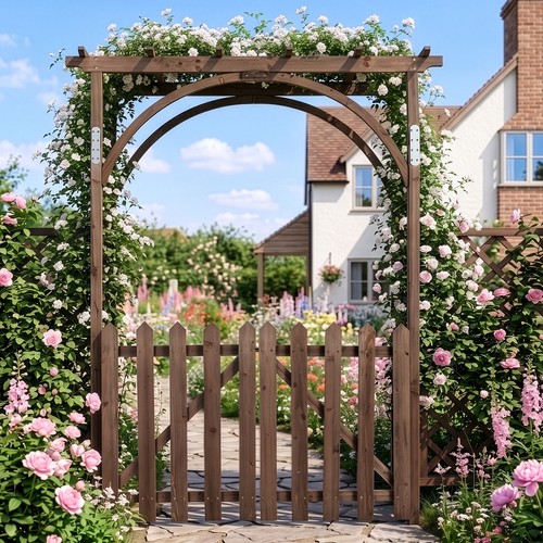 7ft wooden garden arbor - 7ft,