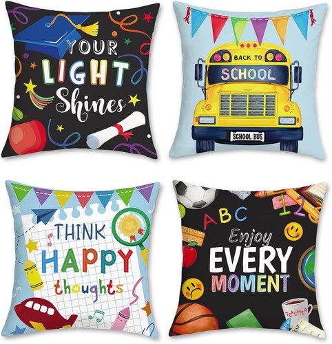 Back school kids cushion - back, to