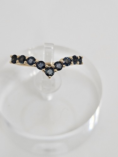 9kt sapphire wishbone ring - 9kt,