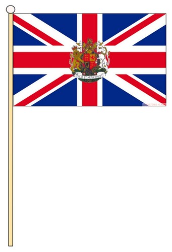 Union jack with royal crest - with,