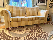 Duresta Lowndes 3 seater sofa,  cream gold & oatmeal herringbone rrp £5250