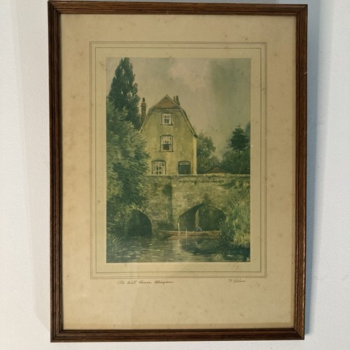 Vintage framed print old - old, mill