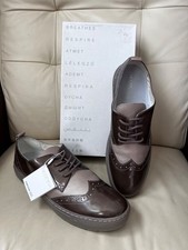 GEOX Respira taupe leather patent leather flats shoes  EUR 41