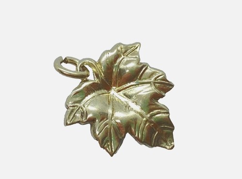 Vintage 835 silver leaf charm - vintage,