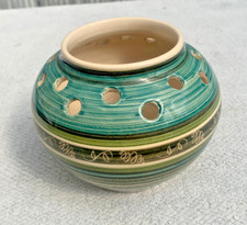 Green Totland Bay  Pottery Pot Pourri Bud Vase, Hand Made by  Ken Scotcher IOW