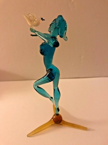 Exquisite glass lady with - , dove