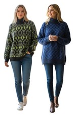 Ladies High Neck Argyle