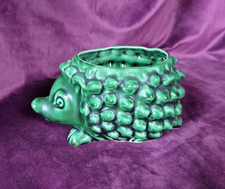 Rare Trentham Studio Pottery Green Hedgehog Planter