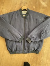 VINTAGE 100% SILK BLUE BOMBER