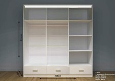 Modern Sliding Wardrobe with LED Light | Stylish Bedroom Storage Solution