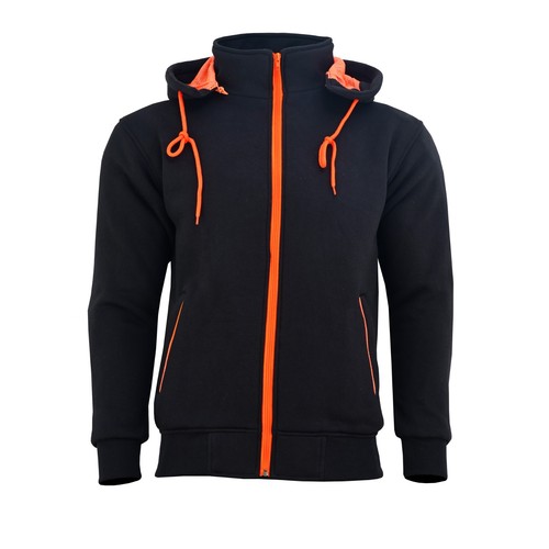 Black orange hiviz fleece - black,