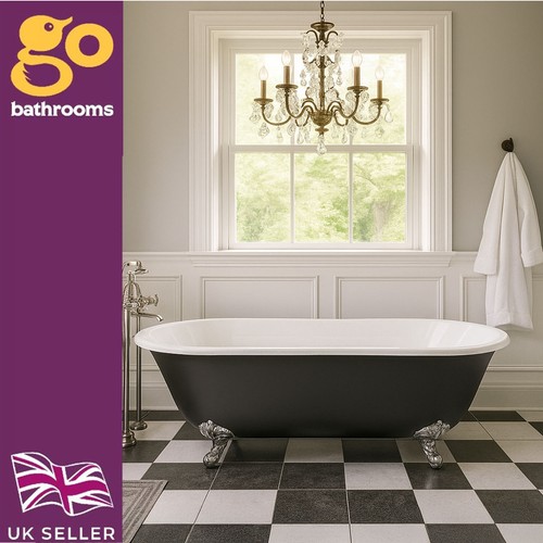 Black freestanding bath - black, &