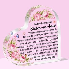 Sister in Law Gifts Sister in Law Birthday Gifts Acrylic Plaque Gifts for Sister
