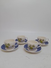 Wedgewood Sarah's Garden Porcelain Cups And Saucers Sets x4 Tea Cups And Plates
