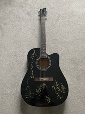 Jay Turser JTAC 69EO BK Electro Acoustic guitar Signed By Marty Wilde & Others