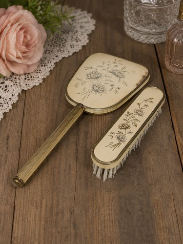 Vintage vanity mirror brush - mirror, &