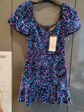 ZARA SEQUIN MINI DRESS BLUE