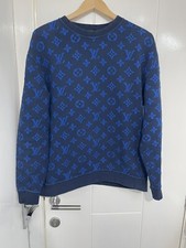 Louis Vuitton Blue Monogram Jacquard Sweatshirt/Jumper 100% Authentic