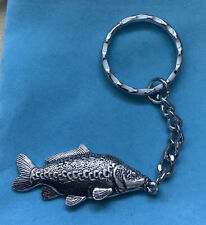 Mirror Carp Silver Pewter Keyring With A Velveteen Gift Bag