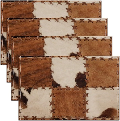 Cow fur placemats - fur,