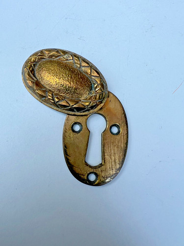 Vintage solid brass heavy - brass, oval