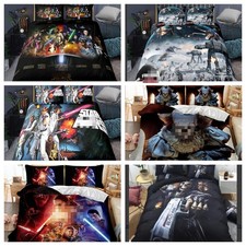 3D Printed Gift Kids' Bedding Set Star& Wars Duvet Cover Pillowcase UK SIZE 