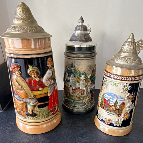 Ceramic beer steins with - ceramic,