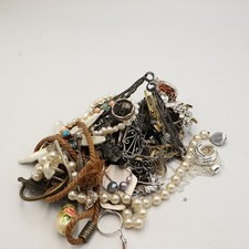 Costume Jewelry Mixed Lot Broken/Tangled Repair Craft ~409g 925 stamp junk scrap