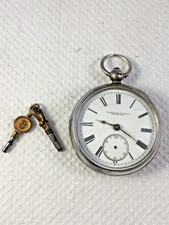 Antique Sterling Silver Pocket Watch - Fattorini & Sons, 1902, keys, not working