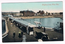 VALENTINES BRIGHTON POSTCARD - BRIGHTON FROM WEST PIER SUSSEX