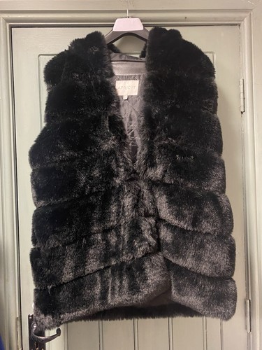 Ladies apricot faux fur - faux, gilet