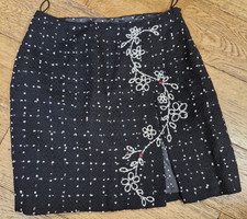 Vintage 90s Moschino Cheap & Chic Tweed Lady Bug  Skirt Cashmere Size 10